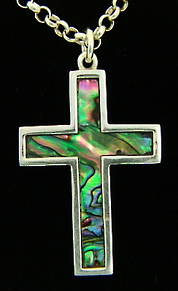 P55 Sil Paua Cross